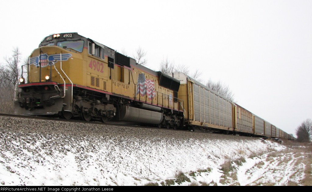 UP 4902 Leads Racks East